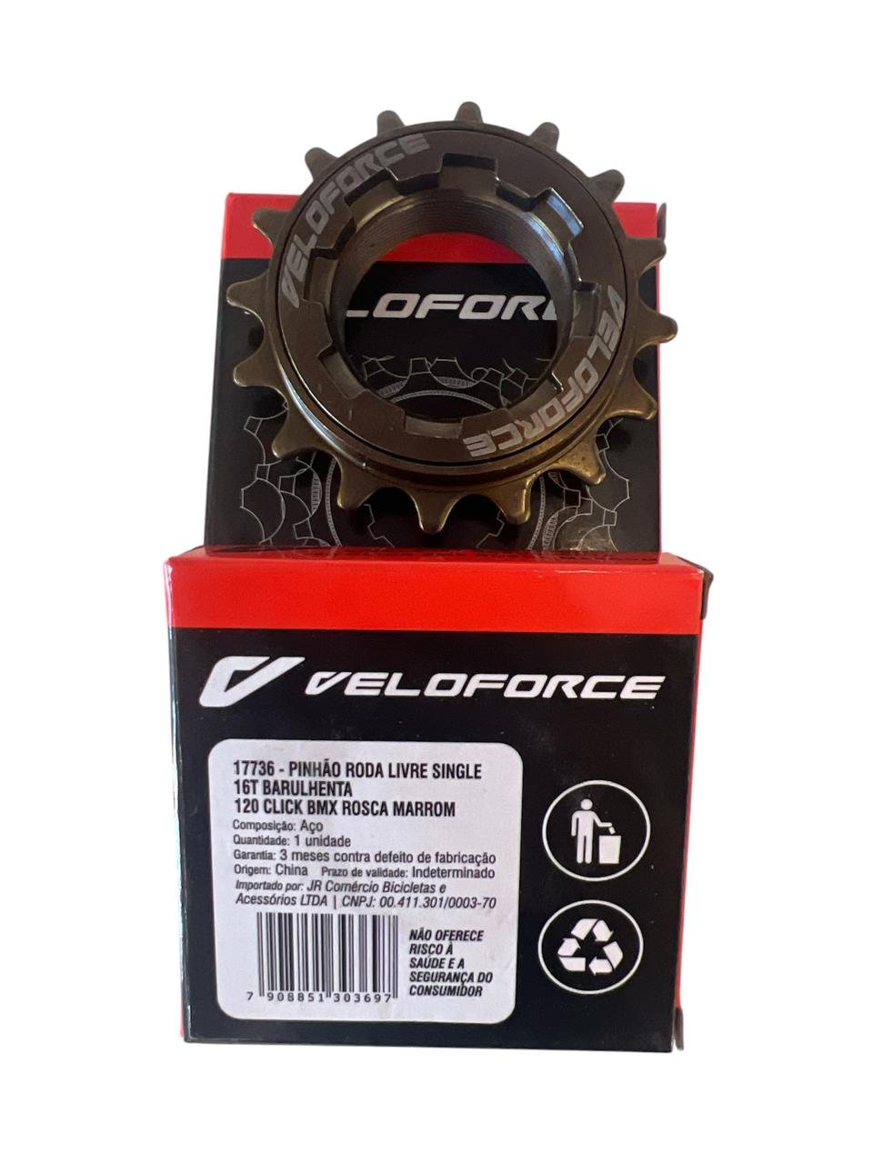 RODA LIVRE BARULHENTA 16D E 18D 120 CLICK BMX ROSCA MARROM - Imagem 3